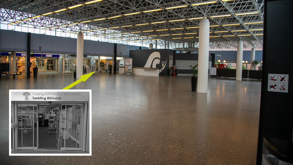 Biblioteket og Mødestedet i Sædding har en stor funktion i det lokale liv. Fotos/Collage: Johnny Tauman.