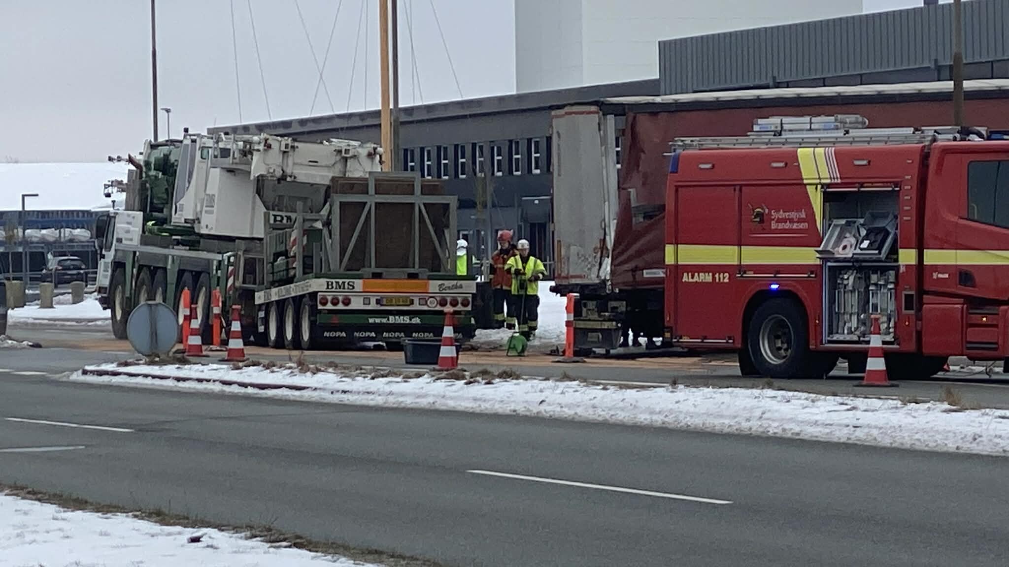 Trafikulykke på Sædding Ringvej torsdag den 19. februar. Foto: Johnny Tauman.