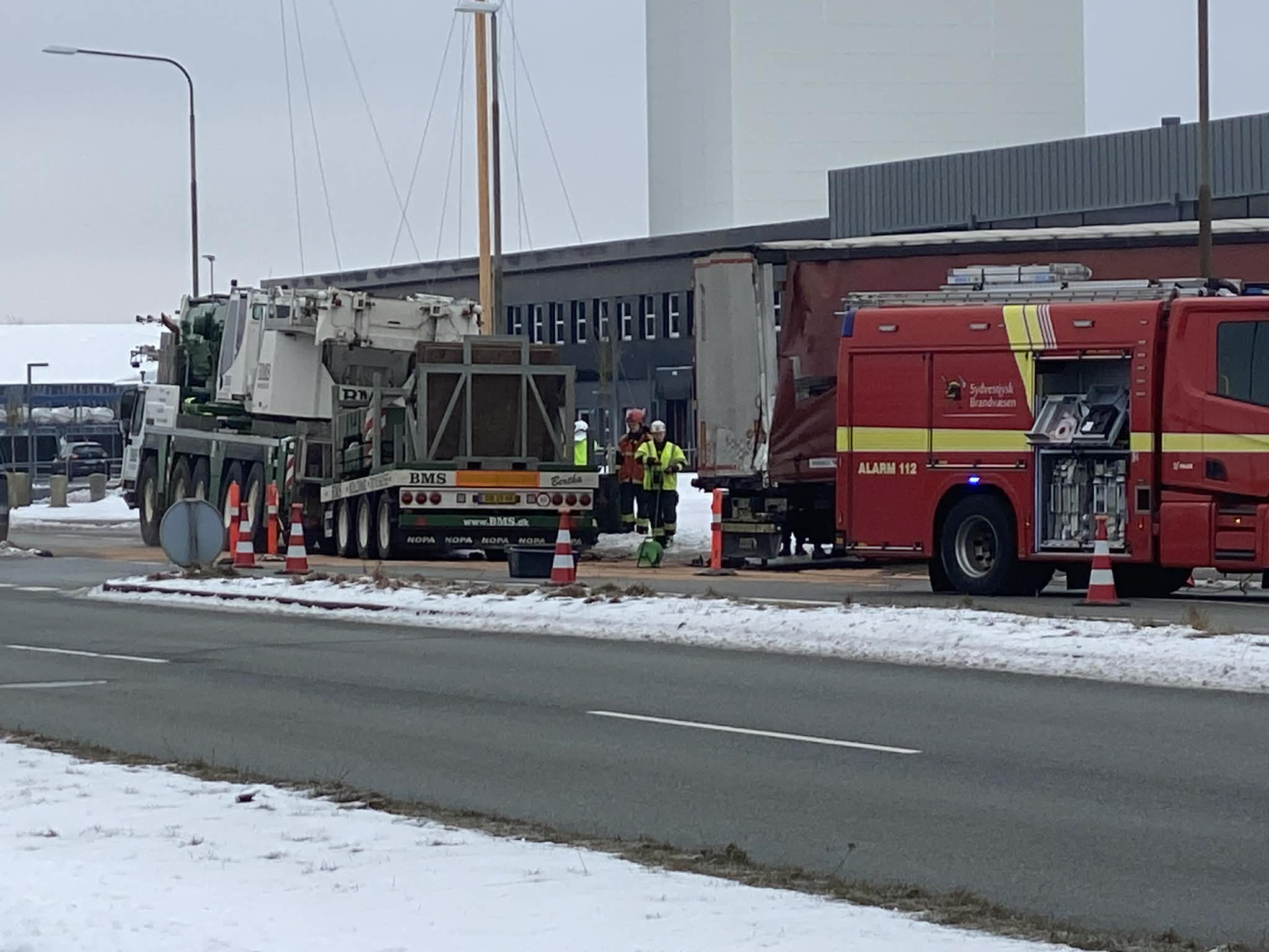 Trafikulykke på Sædding Ringvej torsdag den 19. februar. Foto: Johnny Tauman.
