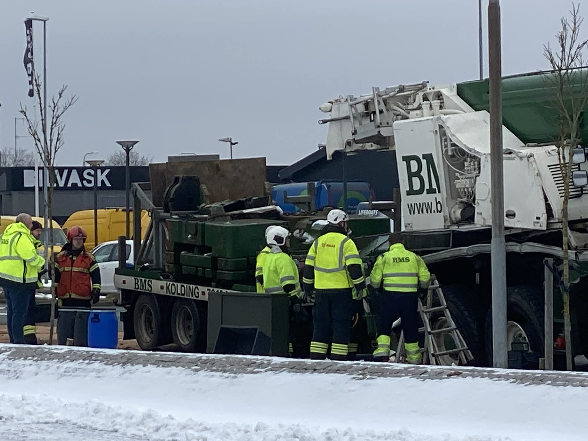 Trafikulykke på Sædding Ringvej torsdag den 19. februar. Foto: Johnny Tauman.