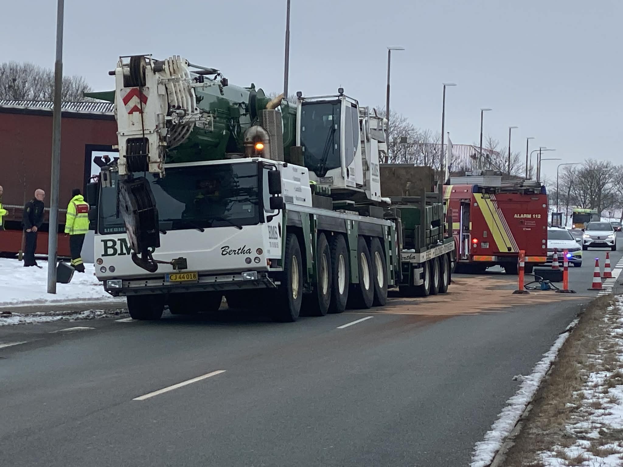 Trafikulykke på Sædding Ringvej torsdag den 19. februar. Foto: Johnny Tauman.