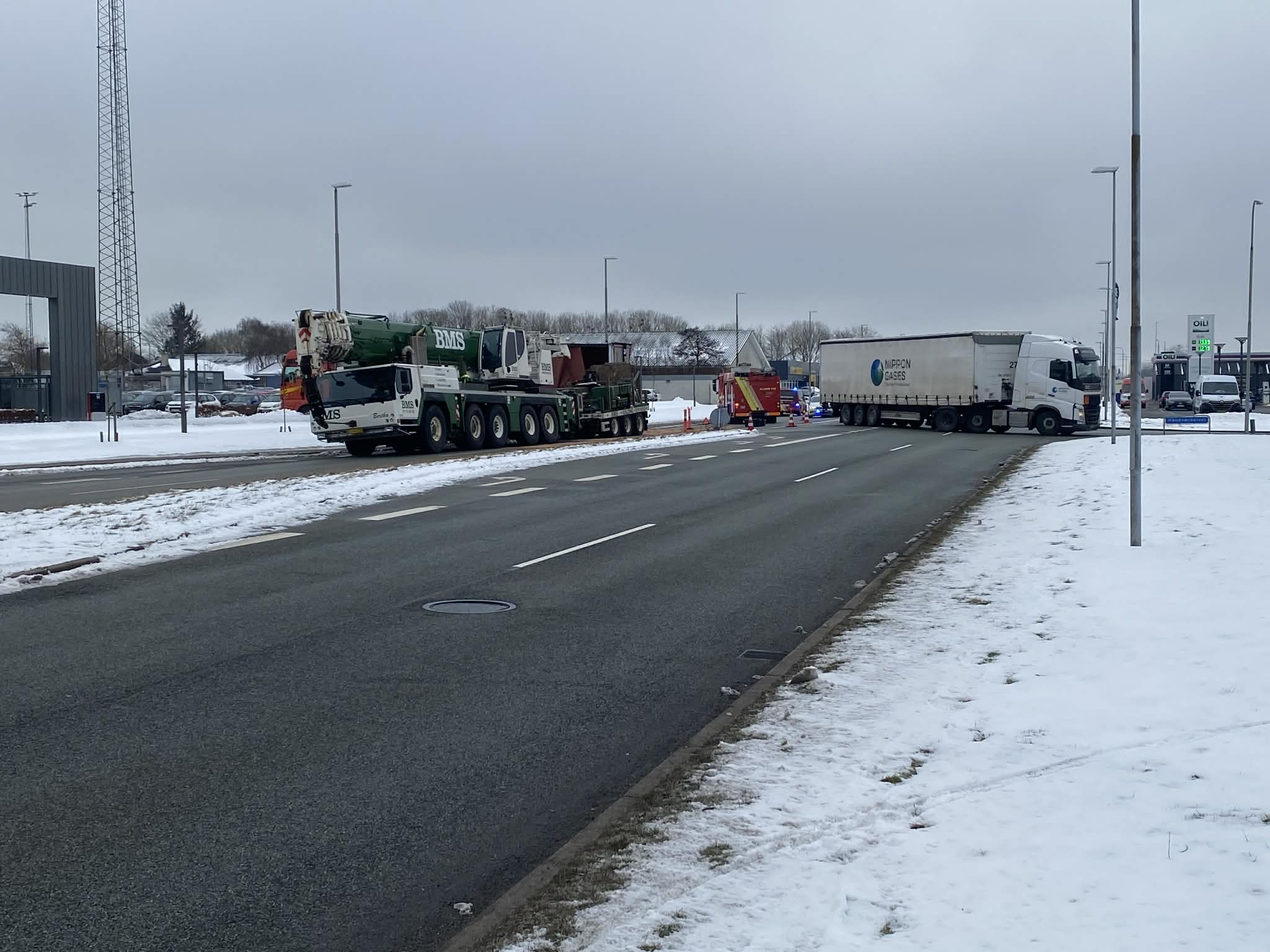 Trafikulykke på Sædding Ringvej torsdag den 19. februar. Foto: Johnny Tauman.