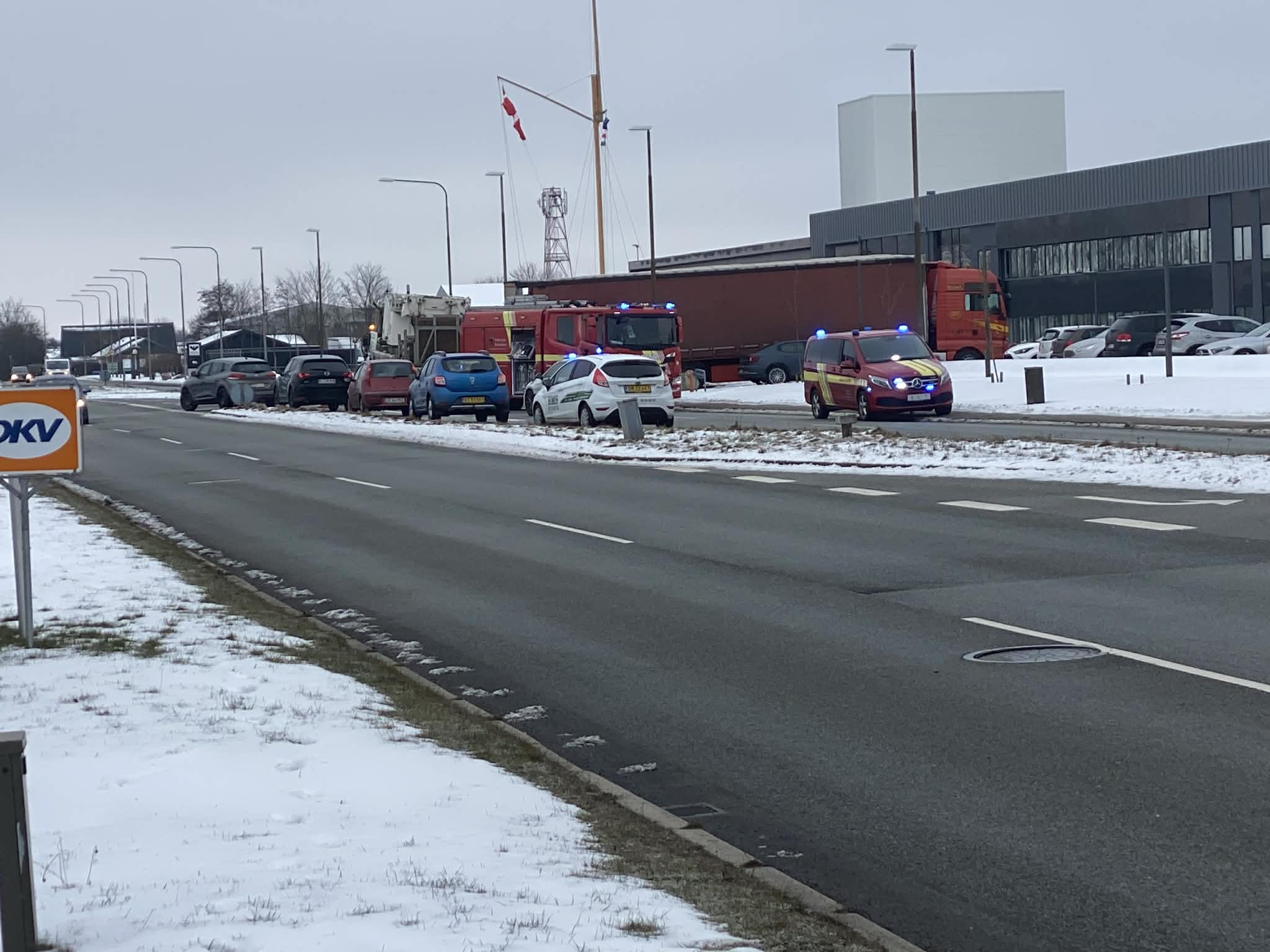 Trafikulykke på Sædding Ringvej torsdag den 19. februar. Foto: Johnny Tauman.