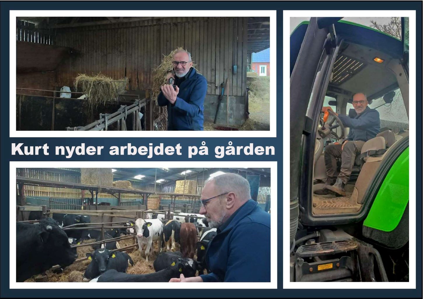 Kurt Bjerrum nyder arbejdet på gården. Privatfotos: Marianne Bjerrum.