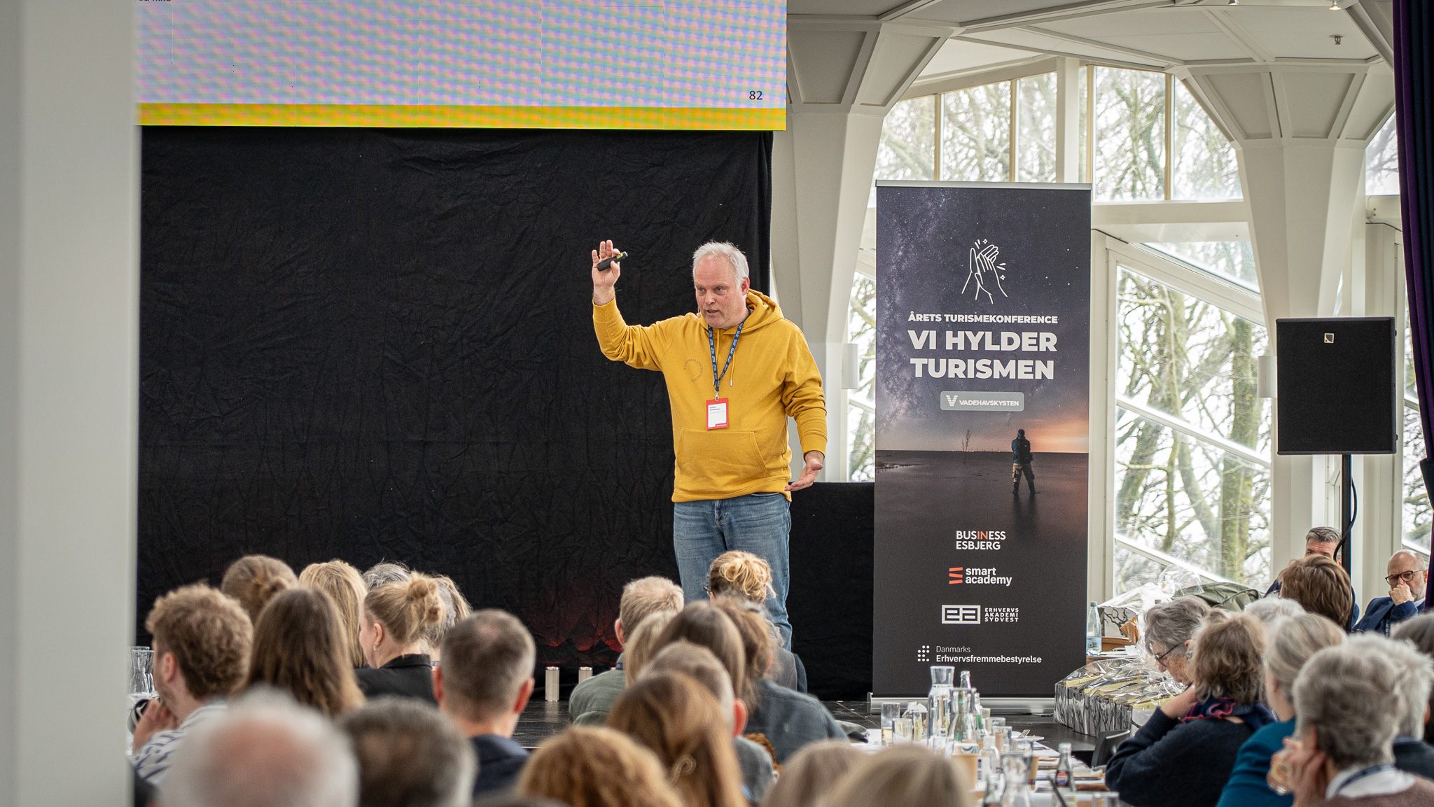 Esben Danielsen, direktør for Kulturens Analyseinstitut holdt et inspirerende og perspektiverende oplæg, hvor han blandt andet fortalte om den kortlægning af kulturens betydning i landets kommuner, der er ved at blive foretaget. Foto: Fjodor Pedersen.