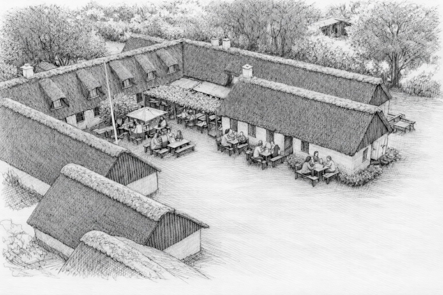 Skitsetegning af hvordan Nørby Botique Hotel kommer til at se ud i fremtiden.