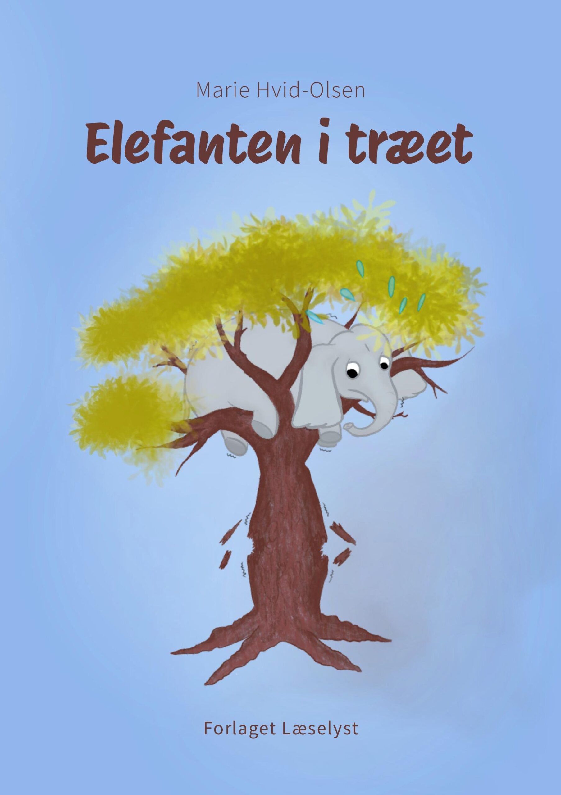 Elefanten i træet fortæller historien om Elvin, der vil klatre som en abe – og om at finde sine egne styrker. Illustration: Marie Hvid-Olsen / Forlaget Læselyst