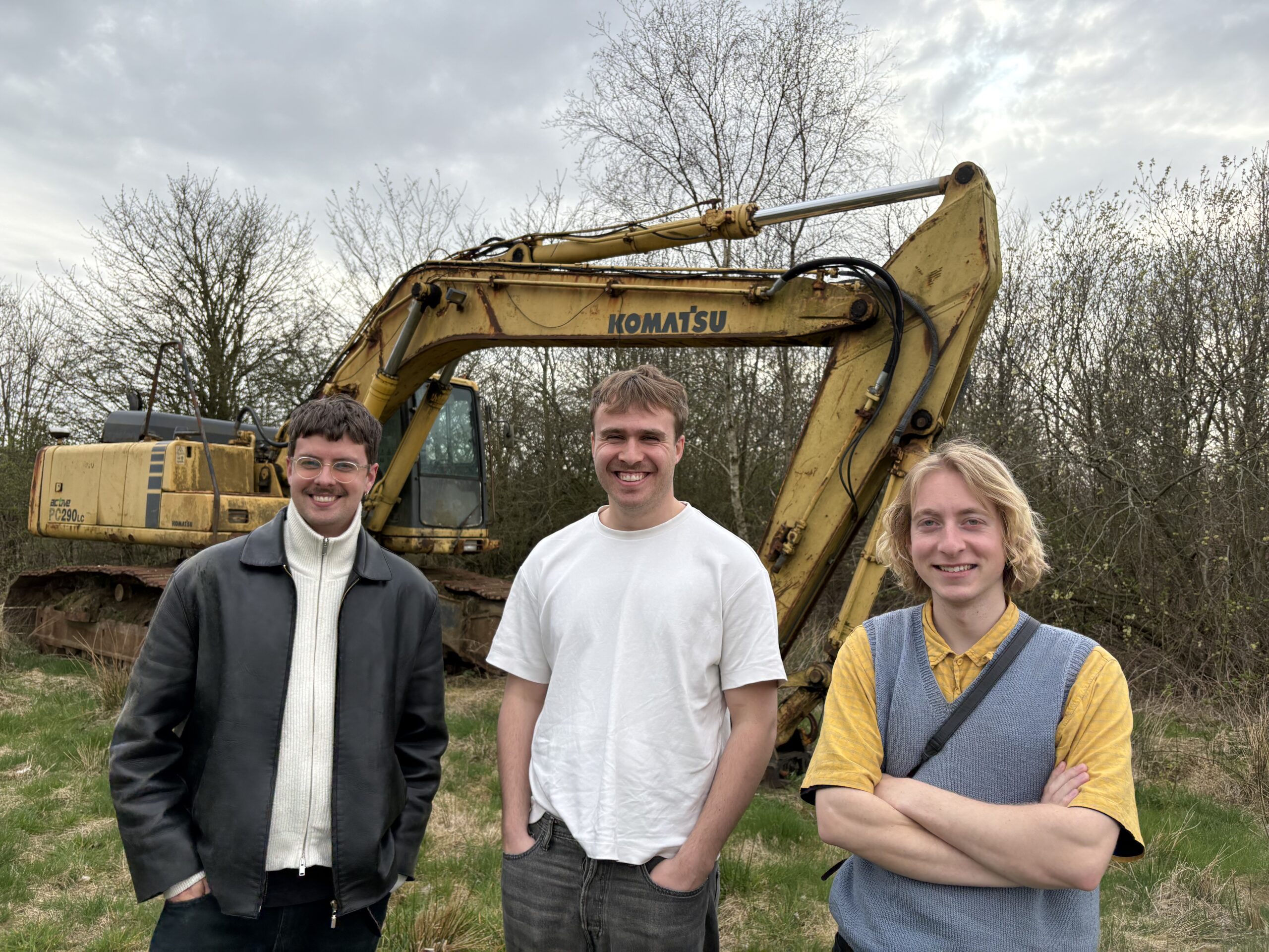 Hjalmar, Niels og Frederik - Astrids tre makkere på det aktuelle filmprojekt. Privatfoto.