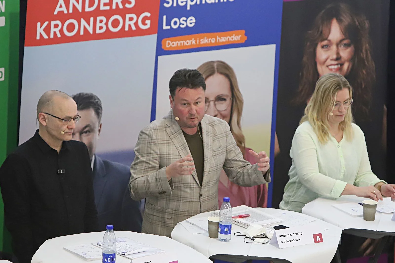 Jørgen Kvist (tv) til valgdebat på Rybners sammen med Anders Kronborg og Stephanie Lose. Foto: Johnny Tauman.