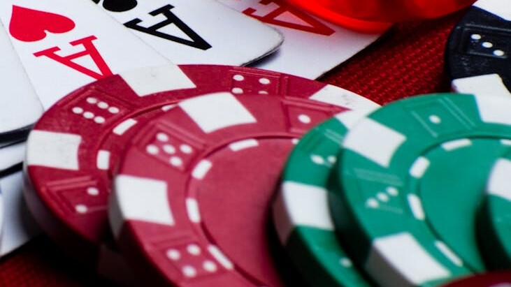 vibrant casino chips and cards setup