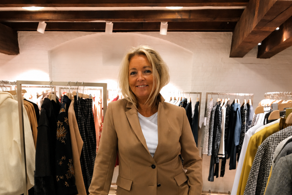 Hanne Lodberg elsker stadig følelsen af at præsentere sæsonens nyheder for kunderne og hjælpe dem med at finde det helt rigtige. Foto: Lene Lund.