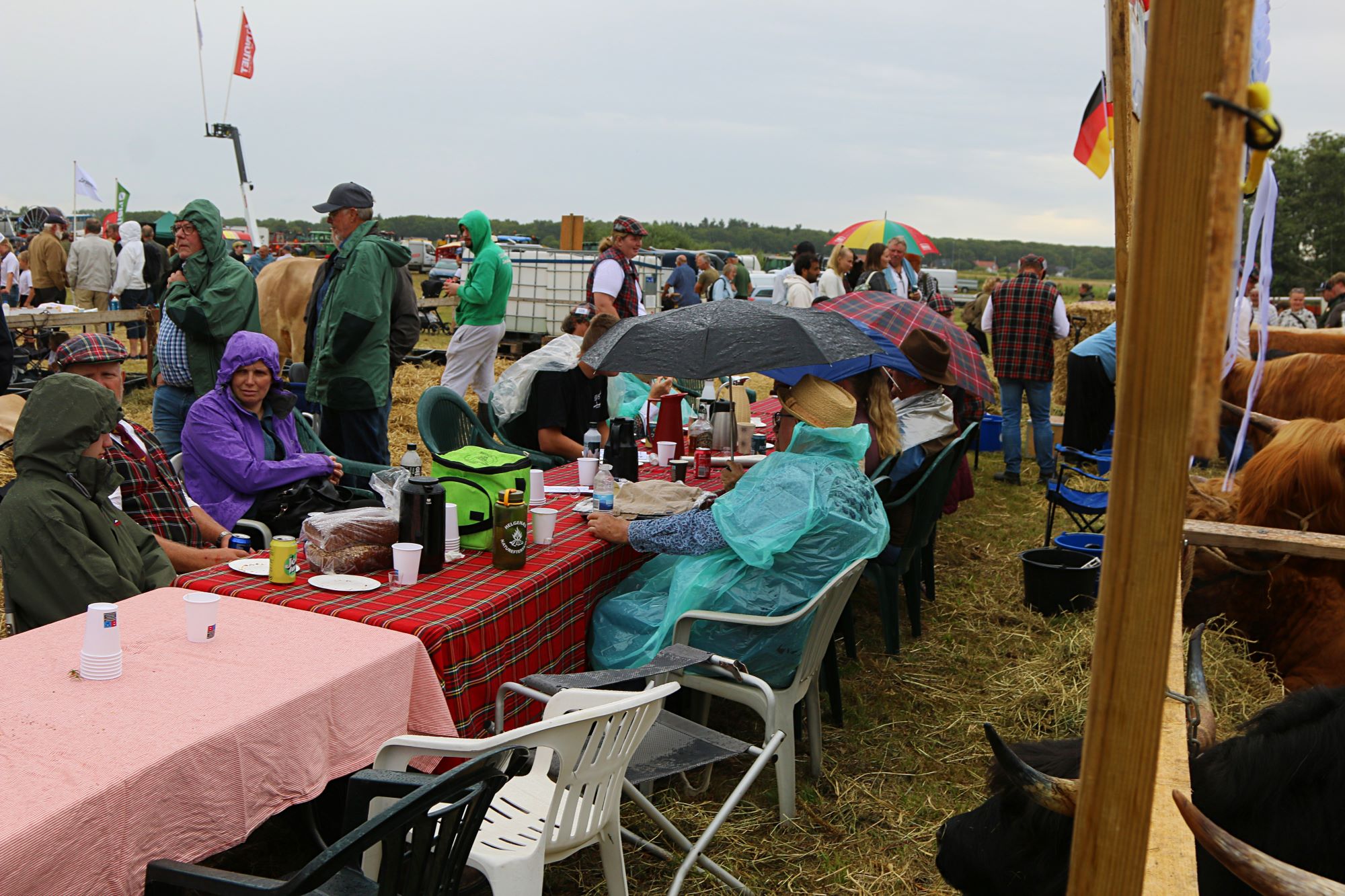 Der blev hygget med kaffe under teltene, mens man ventede på bedre vejr.