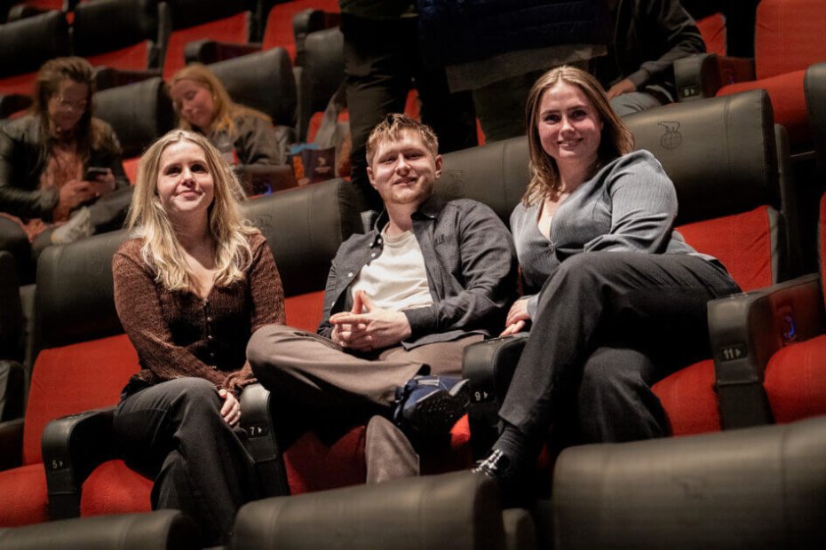 Producer Sophie Eberhard, instruktør og manuskriptforfatter Lasse Gottlieb og produktionsleder Astrid Juul Stenderup. Foto: Fjodor Pedersen.
