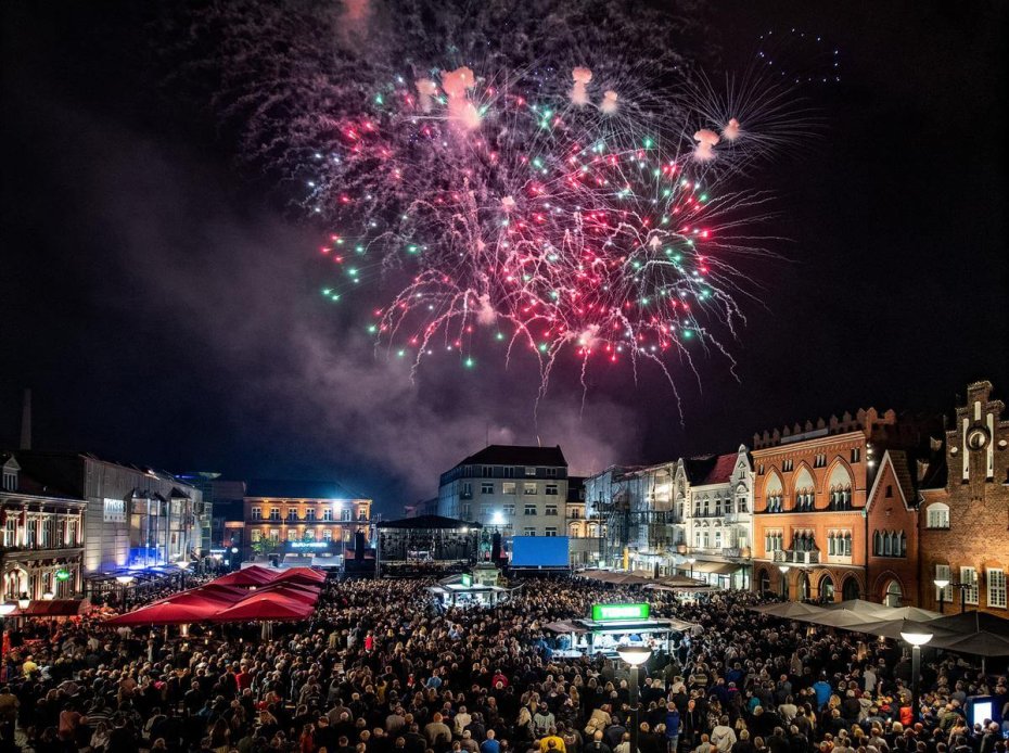 Esbjerg Festuge afsluttes med festfyrværkeri på Torvet. Arkivfoto: Torben Meyer.