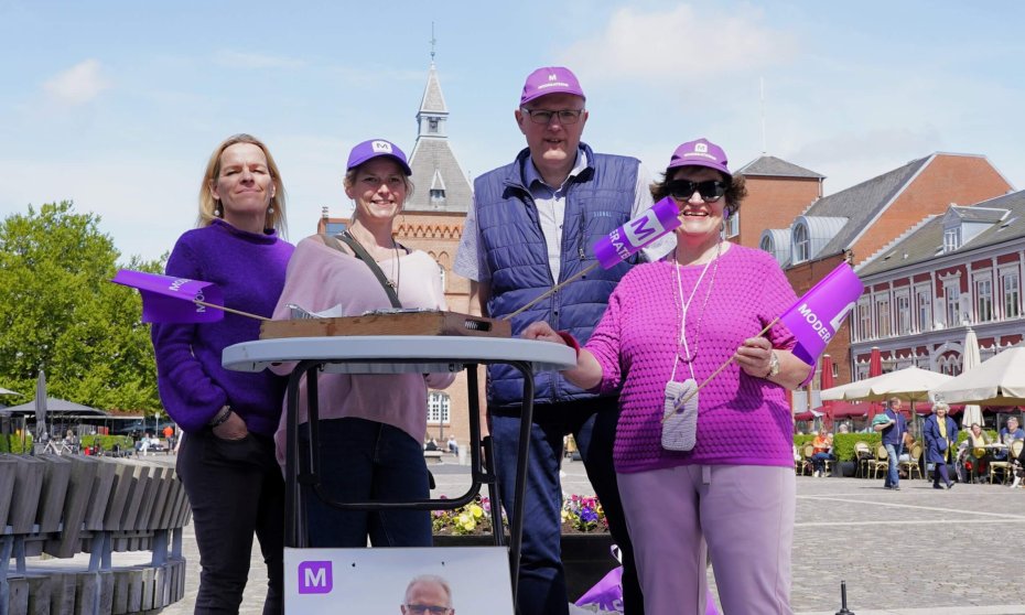 Ældreminister Mette Kierkgaard (M), Trine Møller Timmerby, EU-kandidat Ivar Nørlund og Merete Jensen.
