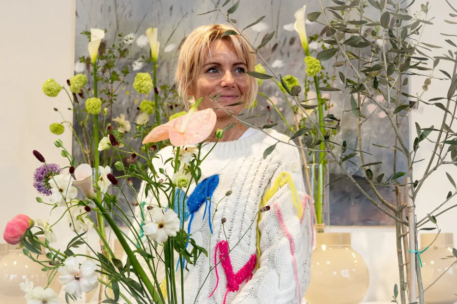 Pernille fra Tendens med en flot buket. Foto: Fjodor Pedersen.